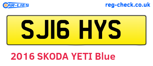 SJ16HYS are the vehicle registration plates.