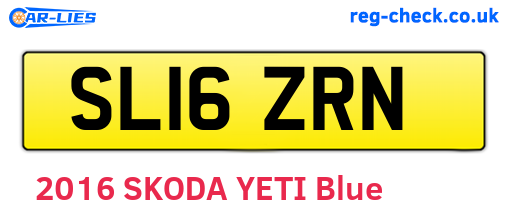SL16ZRN are the vehicle registration plates.