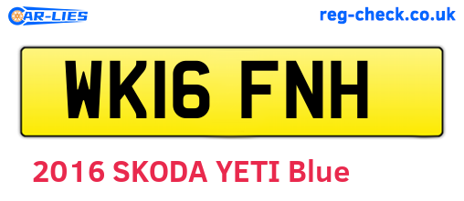 WK16FNH are the vehicle registration plates.