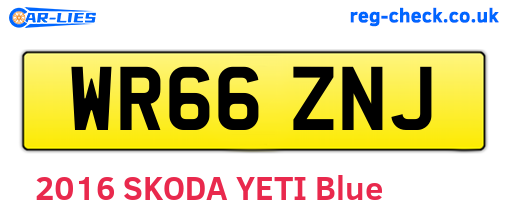 WR66ZNJ are the vehicle registration plates.
