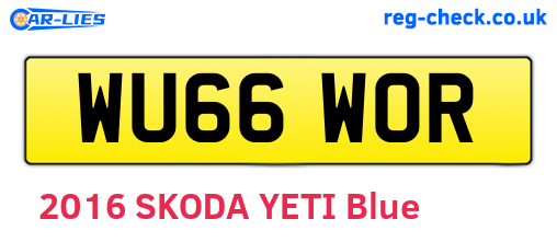 WU66WOR are the vehicle registration plates.