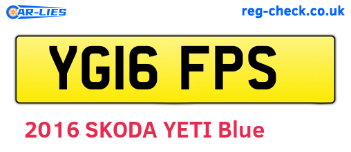 YG16FPS are the vehicle registration plates.