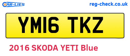 YM16TKZ are the vehicle registration plates.