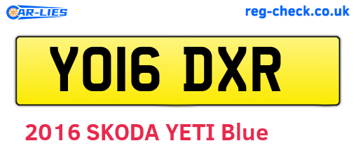 YO16DXR are the vehicle registration plates.