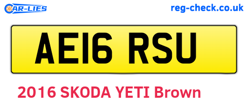 AE16RSU are the vehicle registration plates.