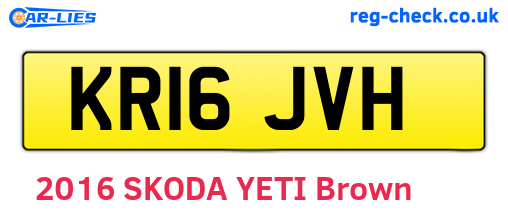 KR16JVH are the vehicle registration plates.