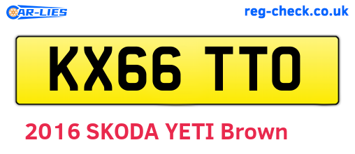 KX66TTO are the vehicle registration plates.