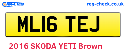 ML16TEJ are the vehicle registration plates.