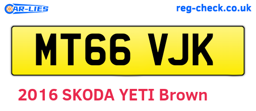 MT66VJK are the vehicle registration plates.