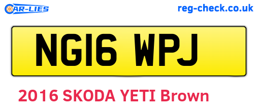NG16WPJ are the vehicle registration plates.