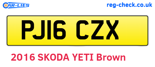 PJ16CZX are the vehicle registration plates.