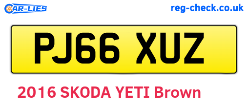 PJ66XUZ are the vehicle registration plates.