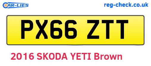 PX66ZTT are the vehicle registration plates.