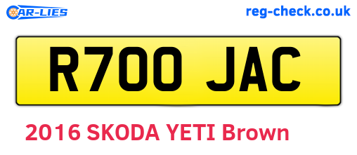 R700JAC are the vehicle registration plates.