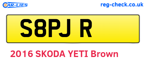 S8PJR are the vehicle registration plates.