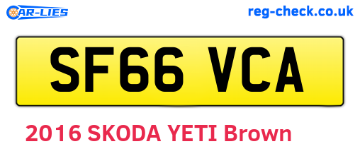 SF66VCA are the vehicle registration plates.