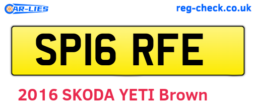 SP16RFE are the vehicle registration plates.