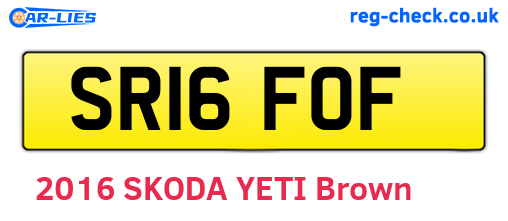 SR16FOF are the vehicle registration plates.