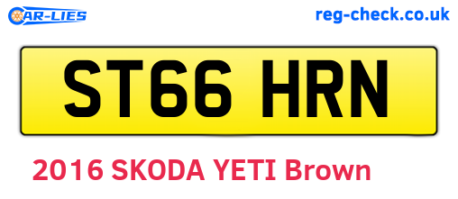 ST66HRN are the vehicle registration plates.