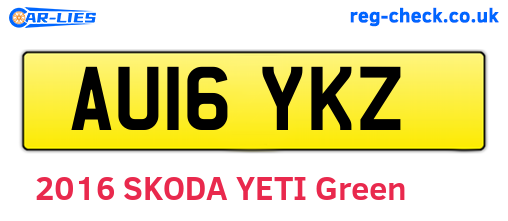 AU16YKZ are the vehicle registration plates.