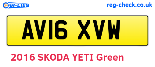 AV16XVW are the vehicle registration plates.