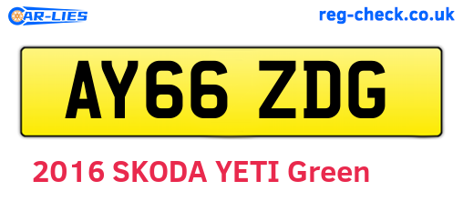 AY66ZDG are the vehicle registration plates.