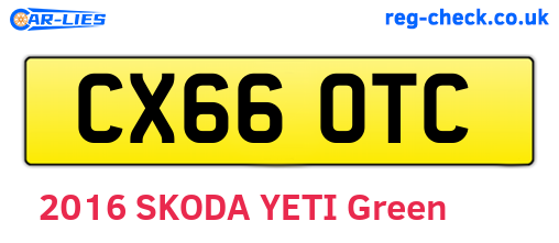 CX66OTC are the vehicle registration plates.