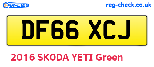 DF66XCJ are the vehicle registration plates.