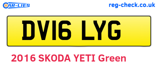 DV16LYG are the vehicle registration plates.