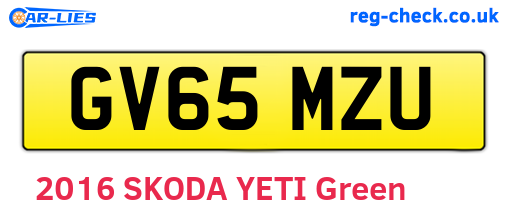 GV65MZU are the vehicle registration plates.
