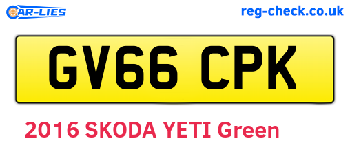 GV66CPK are the vehicle registration plates.