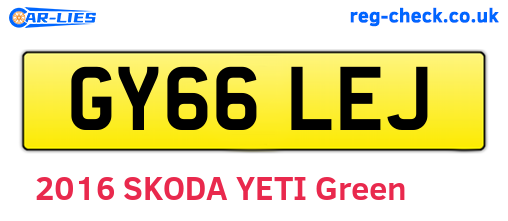 GY66LEJ are the vehicle registration plates.