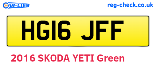 HG16JFF are the vehicle registration plates.