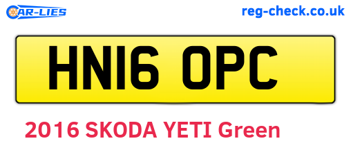 HN16OPC are the vehicle registration plates.