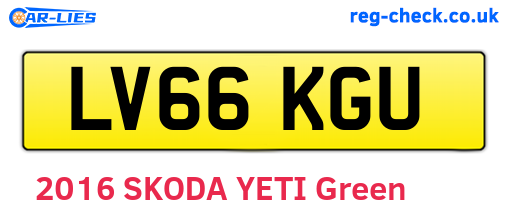 LV66KGU are the vehicle registration plates.