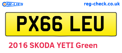 PX66LEU are the vehicle registration plates.