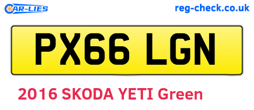 PX66LGN are the vehicle registration plates.