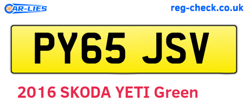 PY65JSV are the vehicle registration plates.