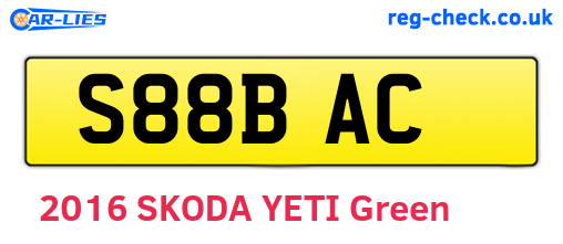 S88BAC are the vehicle registration plates.