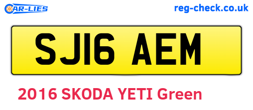 SJ16AEM are the vehicle registration plates.
