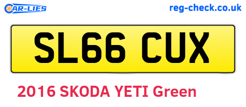SL66CUX are the vehicle registration plates.