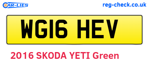WG16HEV are the vehicle registration plates.