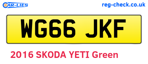 WG66JKF are the vehicle registration plates.