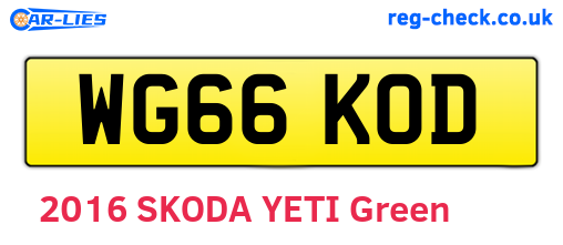 WG66KOD are the vehicle registration plates.