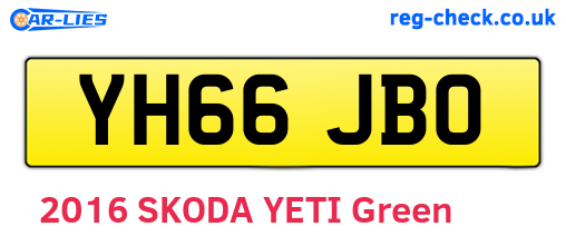 YH66JBO are the vehicle registration plates.