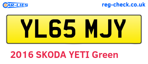 YL65MJY are the vehicle registration plates.