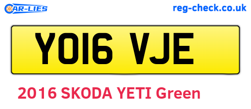 YO16VJE are the vehicle registration plates.