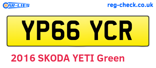 YP66YCR are the vehicle registration plates.