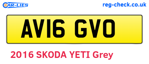 AV16GVO are the vehicle registration plates.