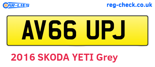 AV66UPJ are the vehicle registration plates.